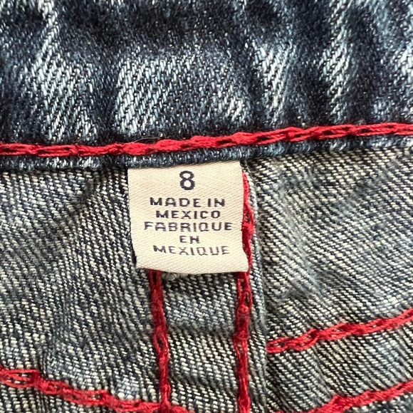 TRUE RELIGION Boys' 80s faded blue red jeans size 8 - Picture 8 of 10